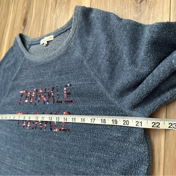 C&C California Sequined "TWINKLE TWINKLE" Fleece Sweatshirt Size Large - Picture 6 of 7